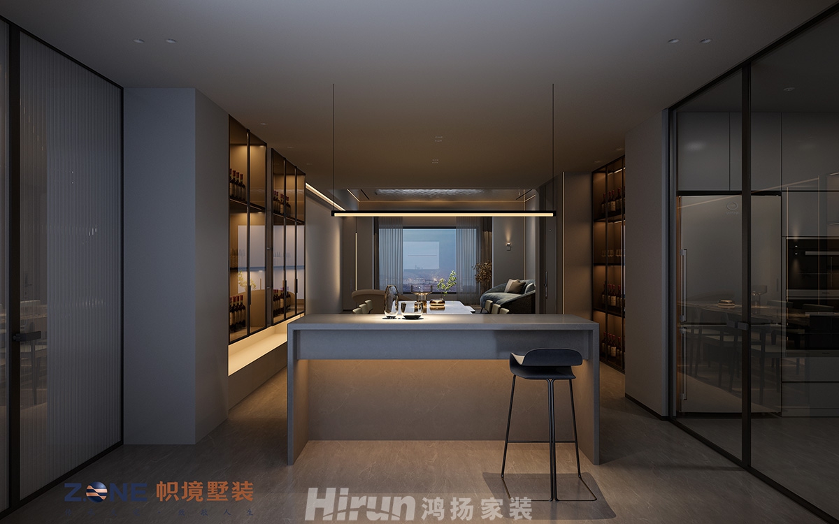 中建江山壹號220㎡雅致現(xiàn)代大平層 裝修案例效果圖-餐廳