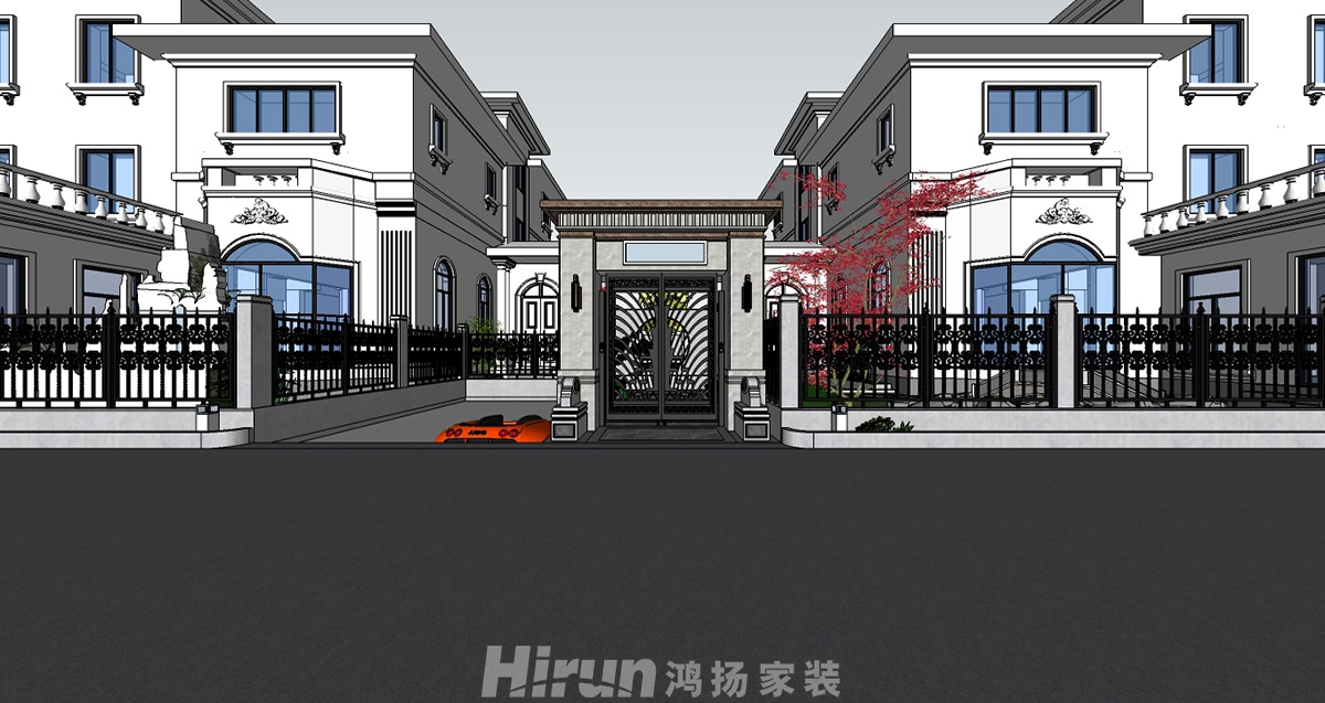 瀏陽別墅1000㎡復(fù)合寫意別墅 裝修案例效果圖-瀏陽中式園林1-1