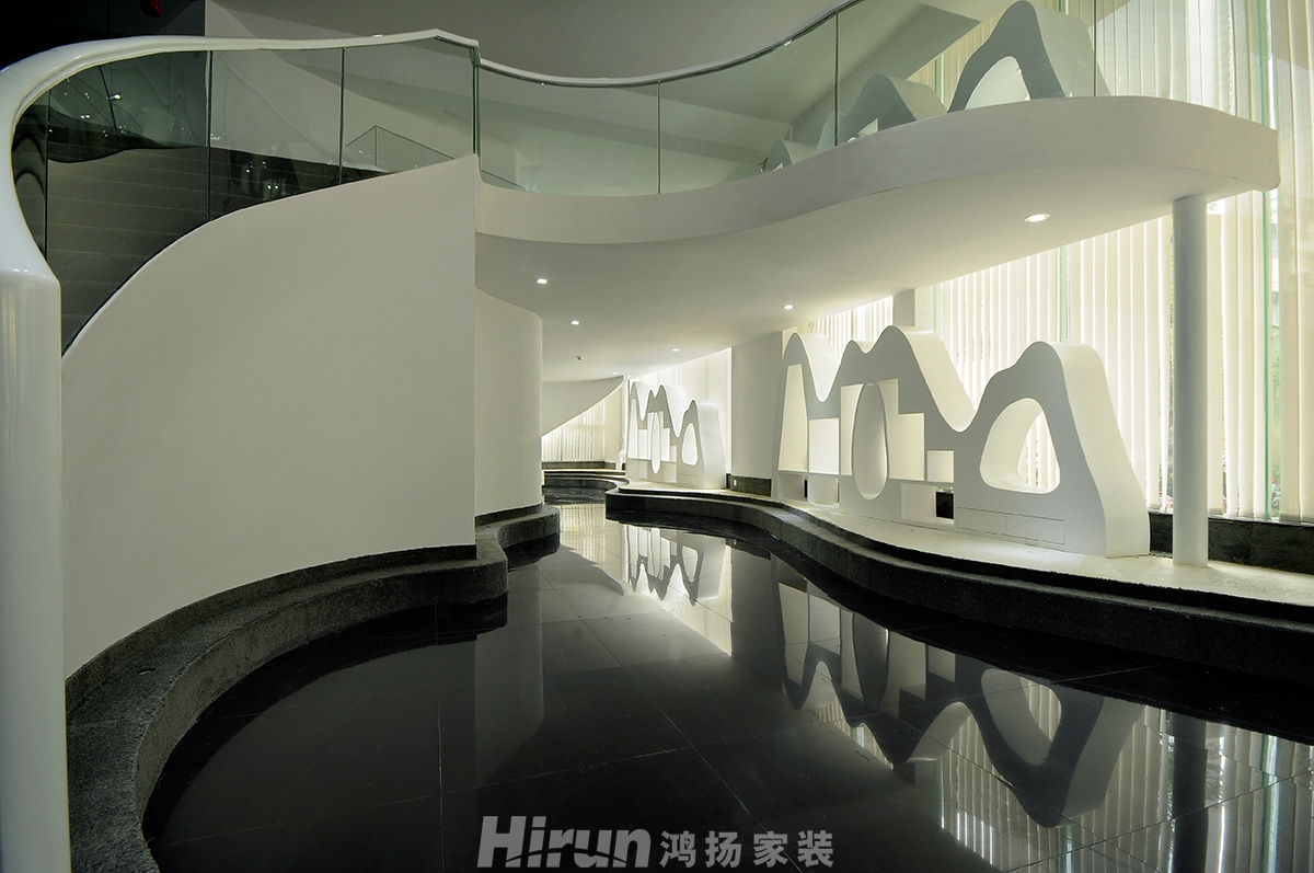 長沙某商業廣場450㎡仿生未來商鋪 裝修案例效果圖-05山水抽象運用于整個空間