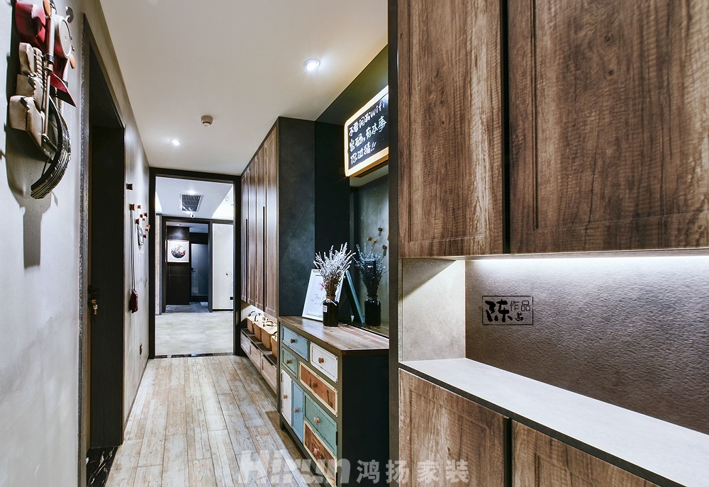 北辰三角洲136㎡工業(yè)再造四居室 裝修案例效果圖-001