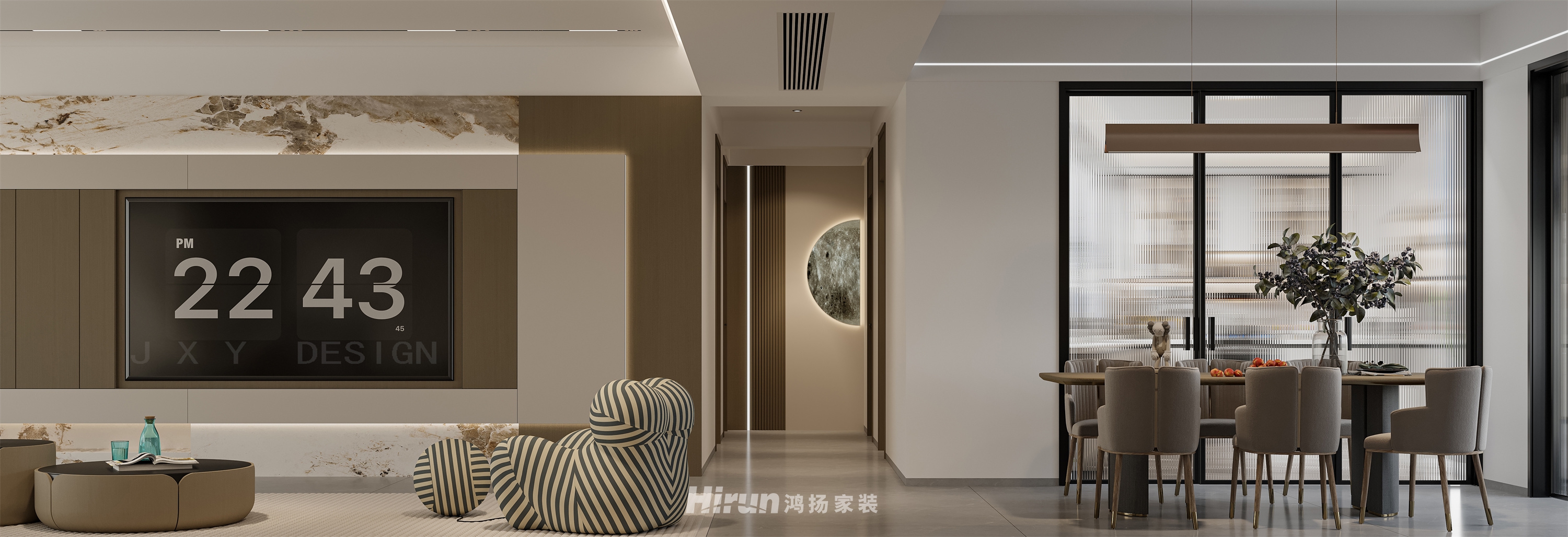 正榮濱江紫闕臺168㎡新裝飾主義三居室 裝修案例效果圖-1