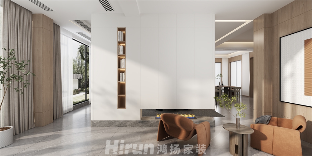 私宅380㎡雅致現(xiàn)代別墅 裝修案例效果圖-2