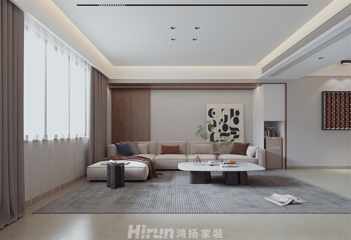 溆浦獅子巷單位樓125㎡雅致現(xiàn)代三居室 裝修案例效果圖-2