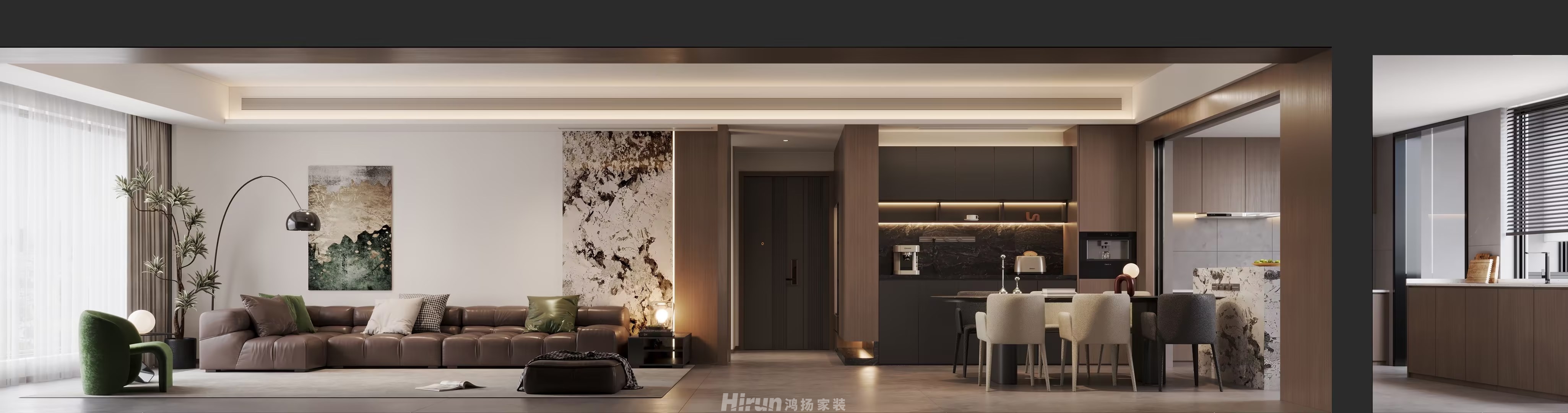 穿紫河壹號(hào)160㎡新裝飾主義四居室 裝修案例效果圖-11