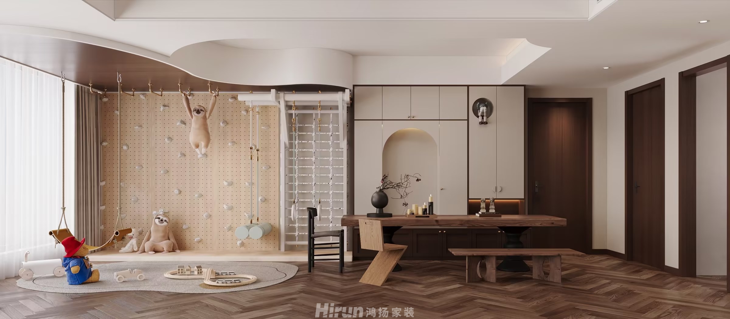 善建人家160㎡復(fù)古風(fēng)潮四居室 裝修案例效果圖-1