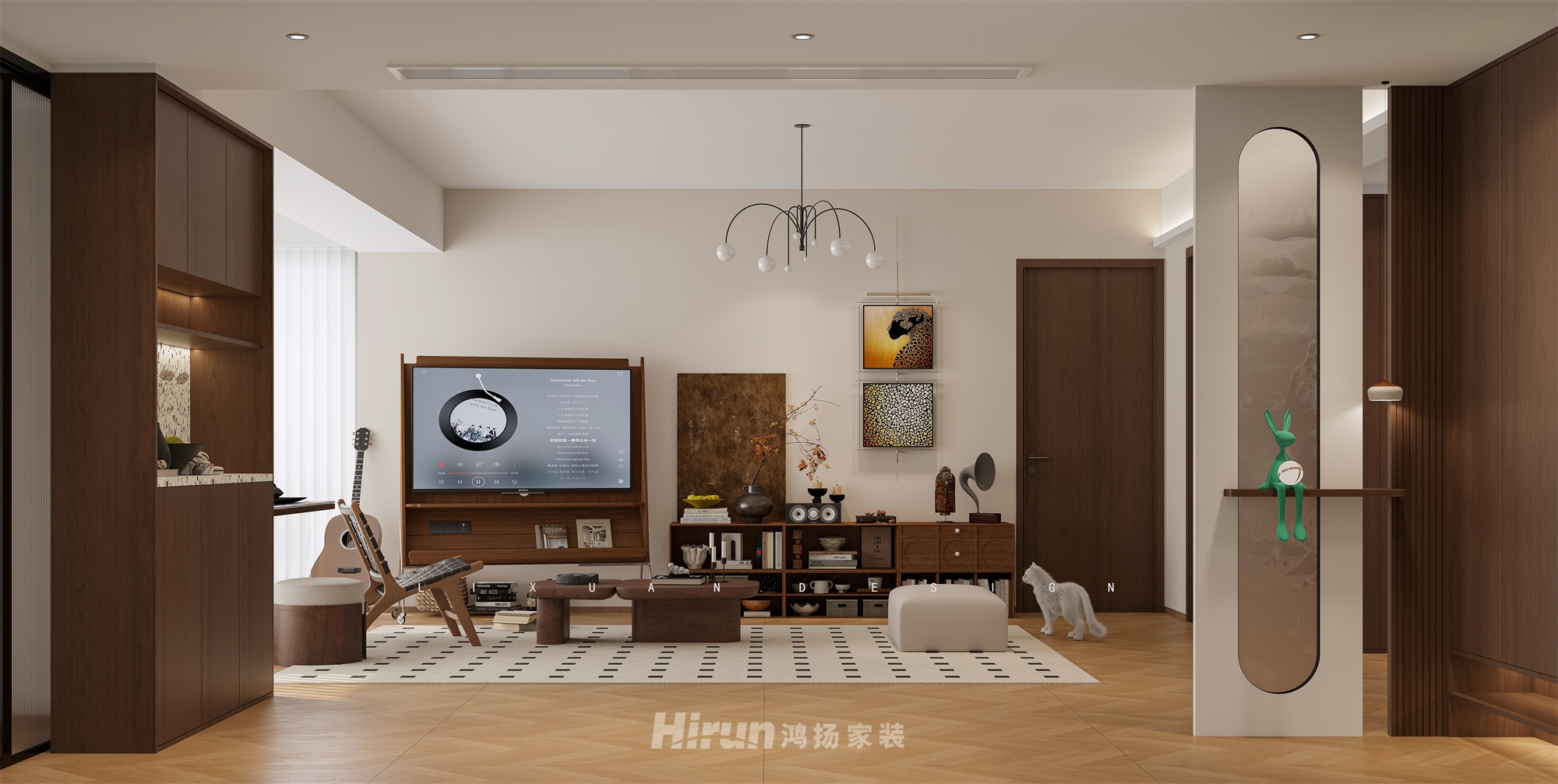 云頂梅溪湖140㎡復古風潮四居室 裝修案例效果圖-5