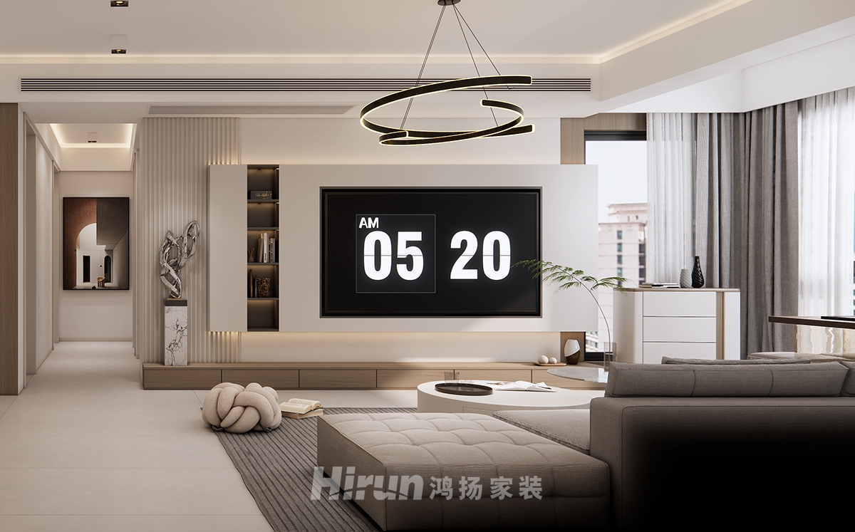天鵝湖一號150㎡雅致現代三居室 裝修案例效果圖-8