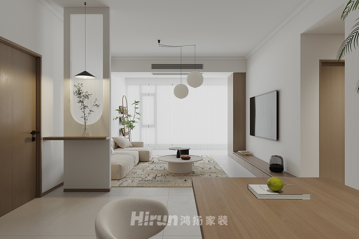 兆基璟宸府108㎡雅致現(xiàn)代三居室 裝修案例效果圖-2