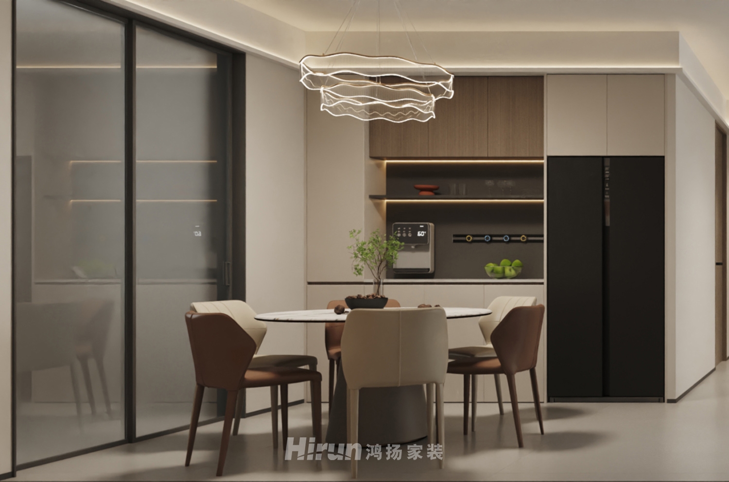 碧桂園博翠梅溪130㎡雅致現代三居室 裝修案例效果圖-2