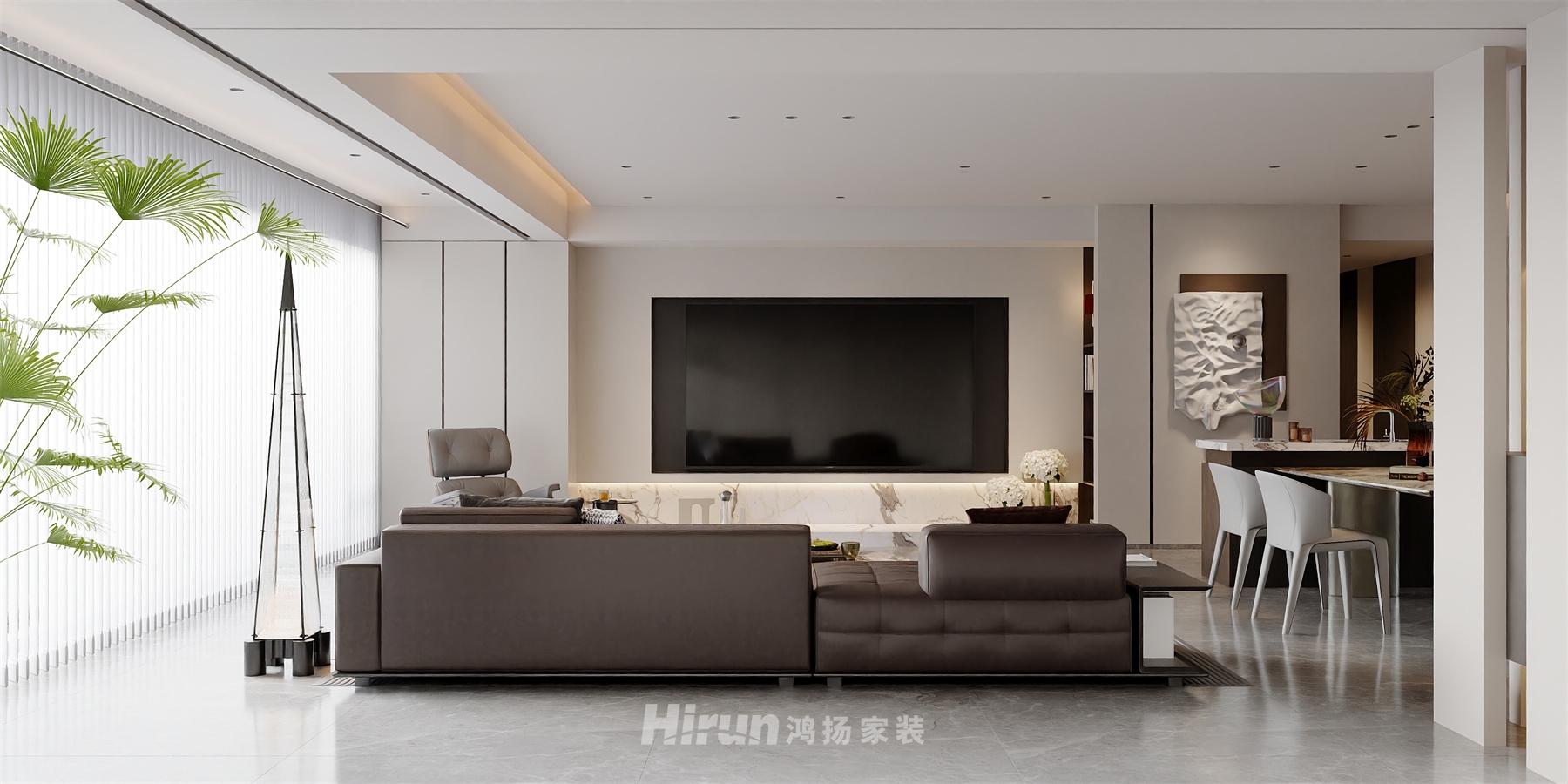 建發和著146㎡雅致現代四居室 裝修案例效果圖-1