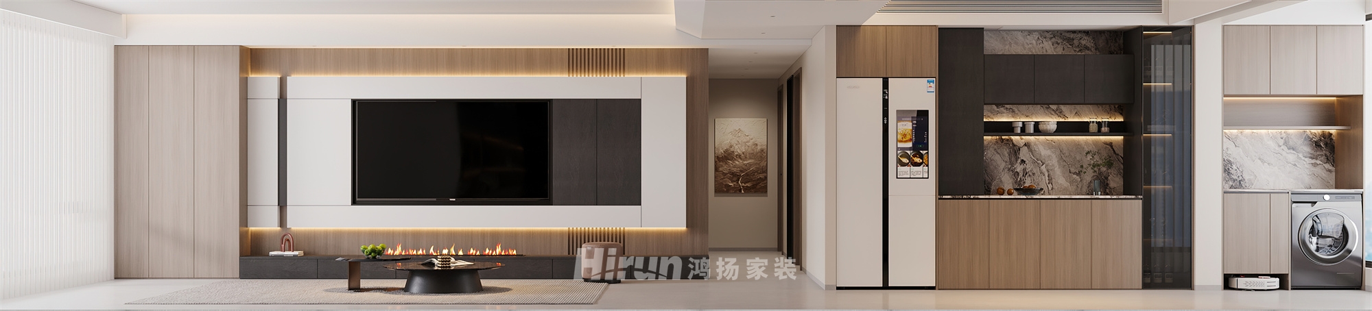 建達鴻都162㎡雅致現代四居室 裝修案例效果圖-2