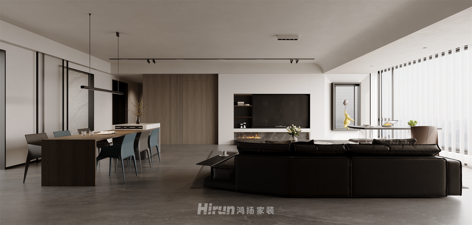 粵吉匯璽140㎡雅致現代四居室 裝修案例效果圖-2