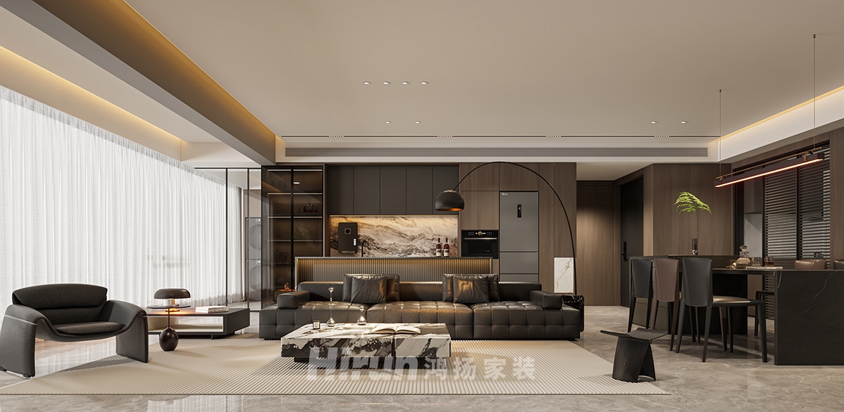 建發和著210㎡新裝飾主義四居室 裝修案例效果圖-6