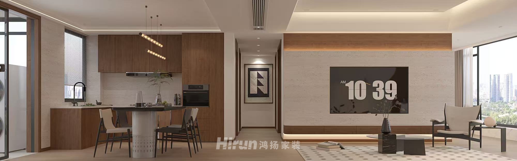 桃誠外灘120㎡復古風潮四居室 裝修案例效果圖-1