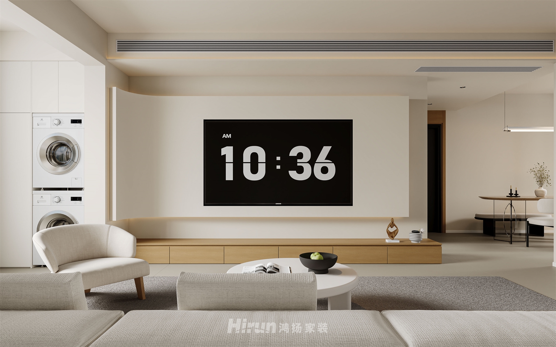 三一翡翠灣120㎡北歐之光三居室 裝修案例效果圖-4