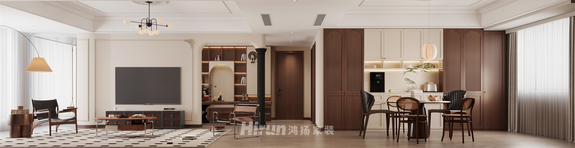 善建人家180㎡復(fù)古風(fēng)潮四居室 裝修案例效果圖-1