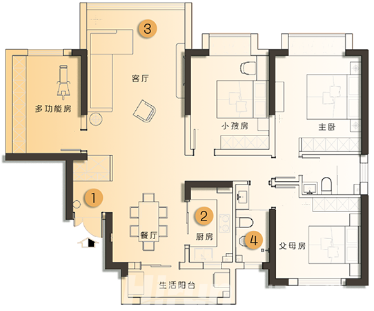 156㎡北歐風(fēng)四居室，LDK格局，原木地板通鋪，全屋簡(jiǎn)單清爽，愛(ài)了！